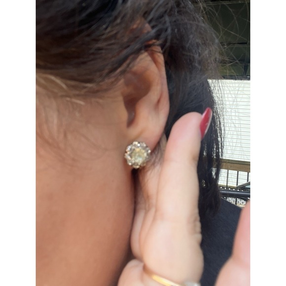 MODEL 1960s antique Ukraine Clip on earrings Stelling SILVER 875 vtg art - Picture 15 of 15